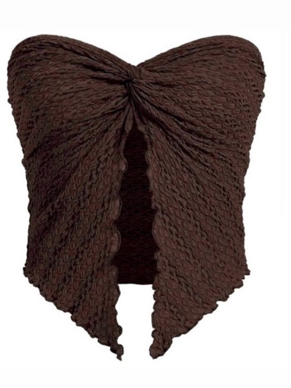 ❤️ SHEIN | Brown Textured Twist Top